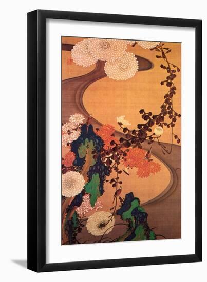 Chrysanthemums by a Stream with Rocks-Jakuchu Ito-Framed Giclee Print