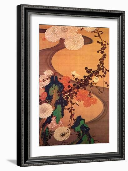 Chrysanthemums by a Stream with Rocks-Jakuchu Ito-Framed Giclee Print