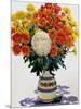 Chrysanthemums in a Patterned Jug, 2005-Christopher Ryland-Mounted Giclee Print