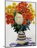 Chrysanthemums in a Patterned Jug, 2005-Christopher Ryland-Mounted Giclee Print