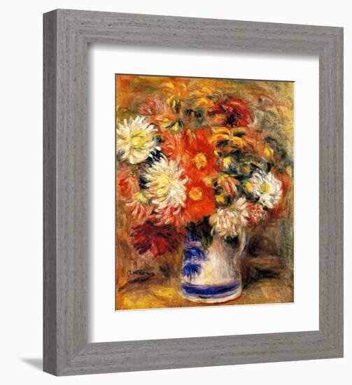 Chrysanthemums in Vase-Pierre-Auguste Renoir-Framed Giclee Print