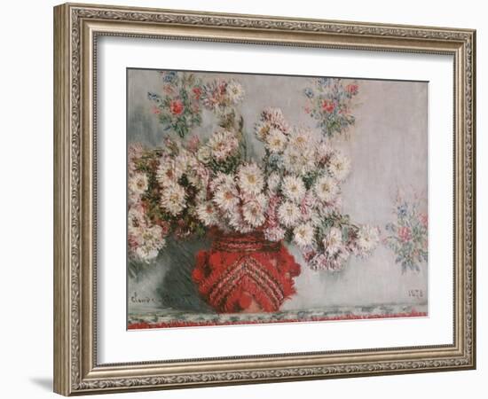 Chrysanthemums (Mums), 1878-Claude Monet-Framed Giclee Print