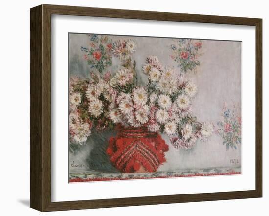 Chrysanthemums (Mums), 1878-Claude Monet-Framed Giclee Print