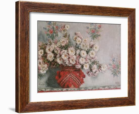 Chrysanthemums (Mums), 1878-Claude Monet-Framed Giclee Print