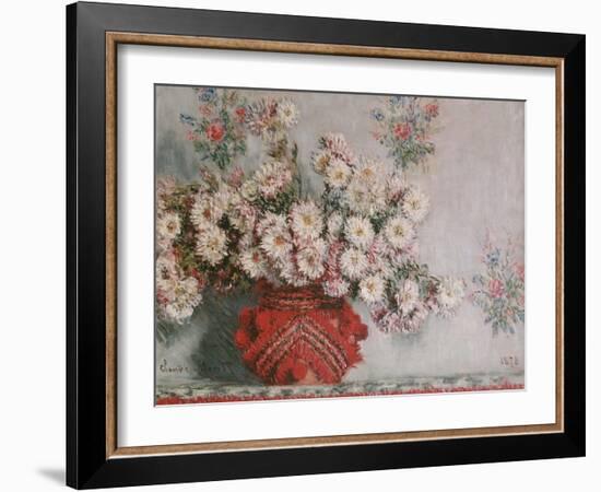 Chrysanthemums (Mums), 1878-Claude Monet-Framed Giclee Print