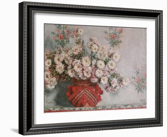 Chrysanthemums (Mums), 1878-Claude Monet-Framed Giclee Print