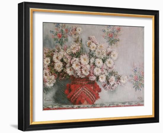 Chrysanthemums (Mums), 1878-Claude Monet-Framed Giclee Print