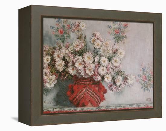 Chrysanthemums (Mums), 1878-Claude Monet-Framed Premier Image Canvas