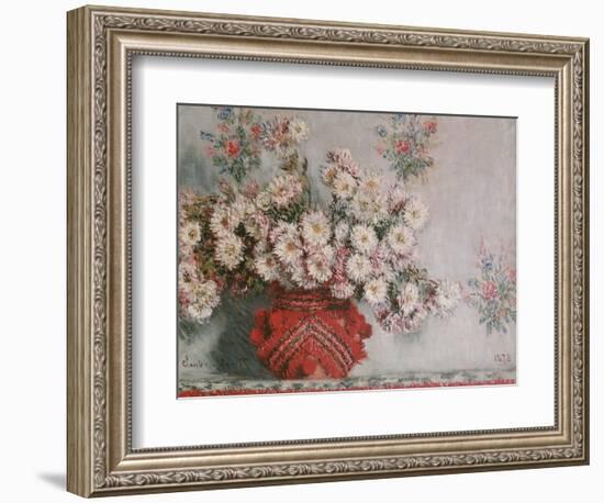 Chrysanthemums (Mums), 1878-Claude Monet-Framed Giclee Print