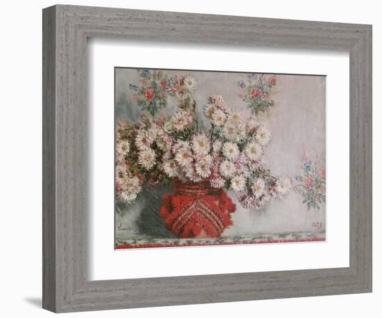 Chrysanthemums (Mums), 1878-Claude Monet-Framed Giclee Print