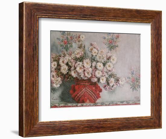 Chrysanthemums (Mums), 1878-Claude Monet-Framed Giclee Print