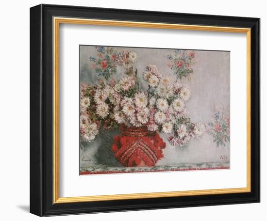 Chrysanthemums (Mums), 1878-Claude Monet-Framed Giclee Print