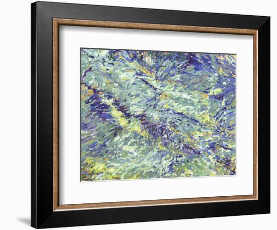 Chrysanthemums Reflecting on a Babbling Brook-Margaret Juul-Framed Art Print