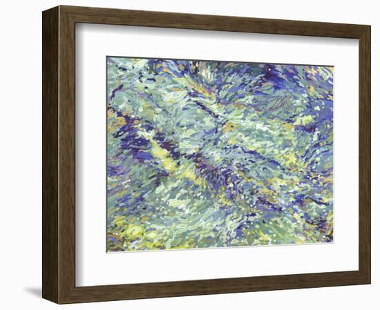 Chrysanthemums Reflecting on a Babbling Brook-Margaret Juul-Framed Art Print