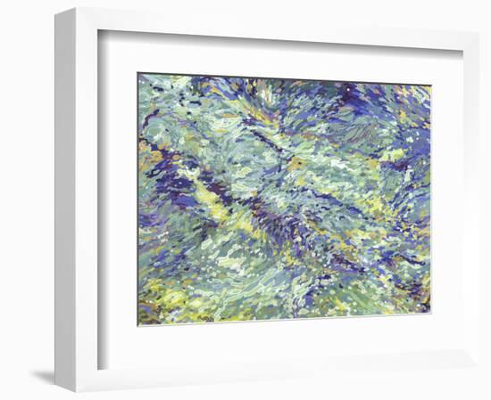 Chrysanthemums Reflecting on a Babbling Brook-Margaret Juul-Framed Art Print