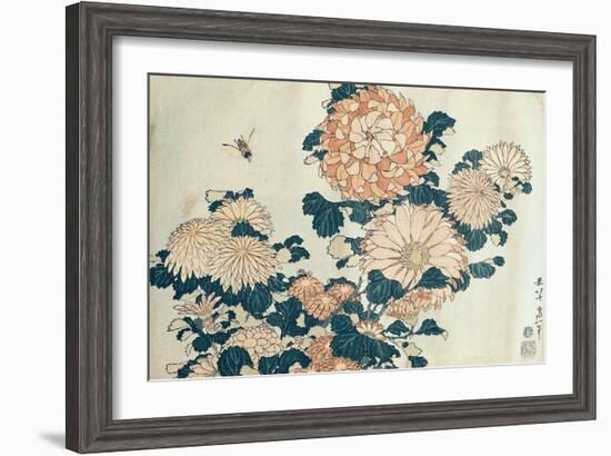 Chrysanthemums-Katsushika Hokusai-Framed Giclee Print