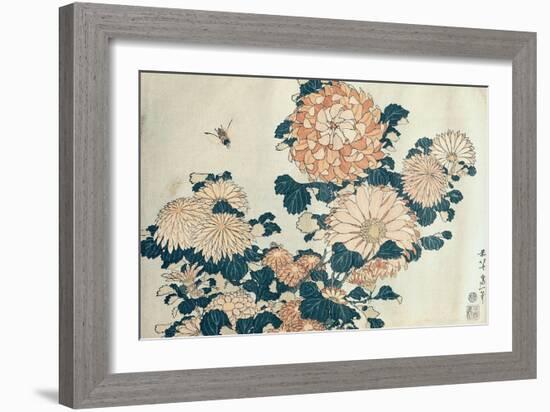 Chrysanthemums-Katsushika Hokusai-Framed Giclee Print