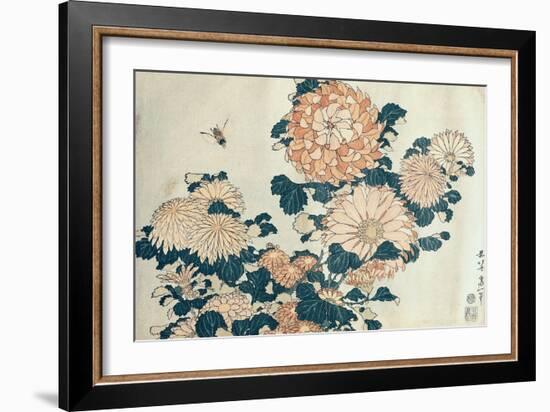 Chrysanthemums-Katsushika Hokusai-Framed Giclee Print