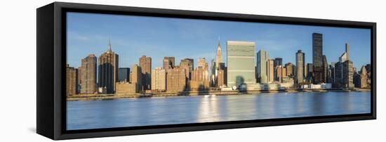 Chrysler and Un Buildings and Midtown Manhattan Skyline from Queens, New York City, New York, USA-Jon Arnold-Framed Premier Image Canvas