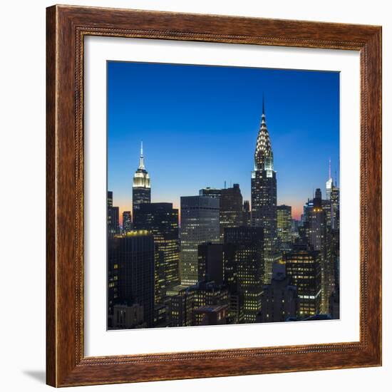 Chrysler Building and Empire State Building, Midtown Manhattan, New York City, New York, USA-Jon Arnold-Framed Photographic Print