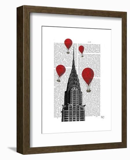 Chrysler Building and Red Hot Air Balloons-Fab Funky-Framed Art Print