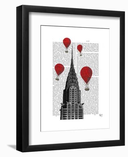 Chrysler Building and Red Hot Air Balloons-Fab Funky-Framed Art Print