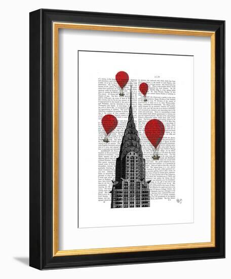 Chrysler Building and Red Hot Air Balloons-Fab Funky-Framed Art Print