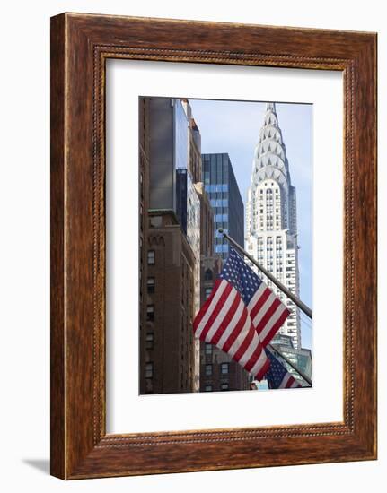 Chrysler Building with Star and Stripes, New York, USA-Peter Adams-Framed Photographic Print