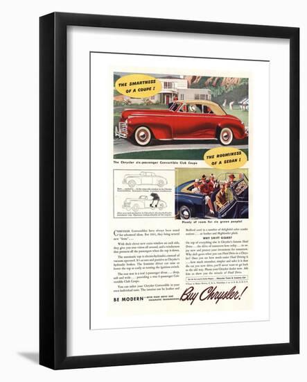 Chrysler Convertible Club Coupe-null-Framed Art Print