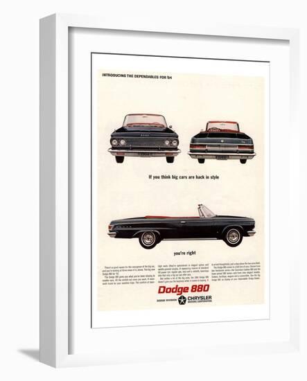 Chrysler Dodge 880 Dependables-null-Framed Art Print