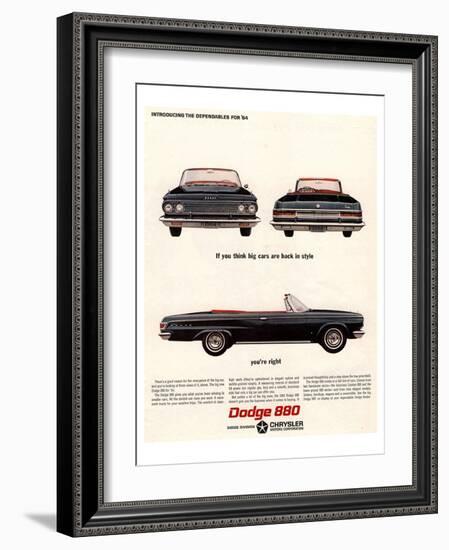 Chrysler Dodge 880 Dependables-null-Framed Art Print