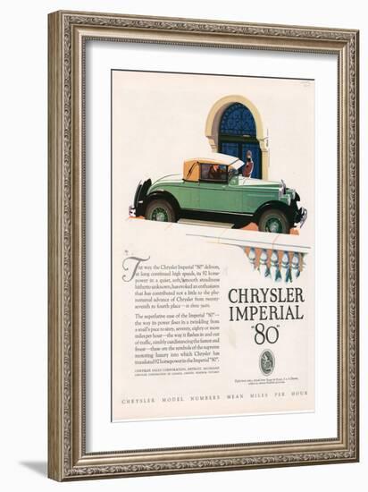 Chrysler Imperial, Magazine Advertisement, USA, 1927--Framed Giclee Print