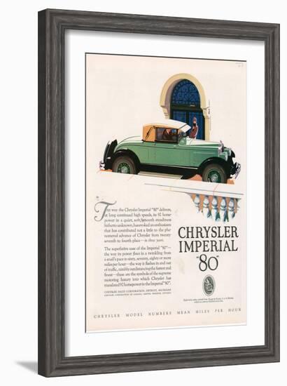 Chrysler Imperial, Magazine Advertisement, USA, 1927--Framed Giclee Print