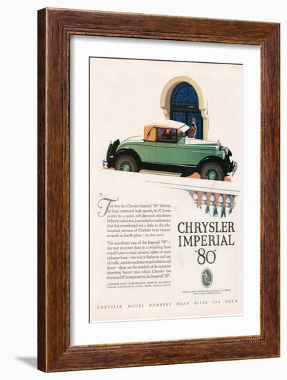 Chrysler Imperial, Magazine Advertisement, USA, 1927-null-Framed Giclee Print