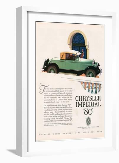 Chrysler Imperial, Magazine Advertisement, USA, 1927-null-Framed Giclee Print