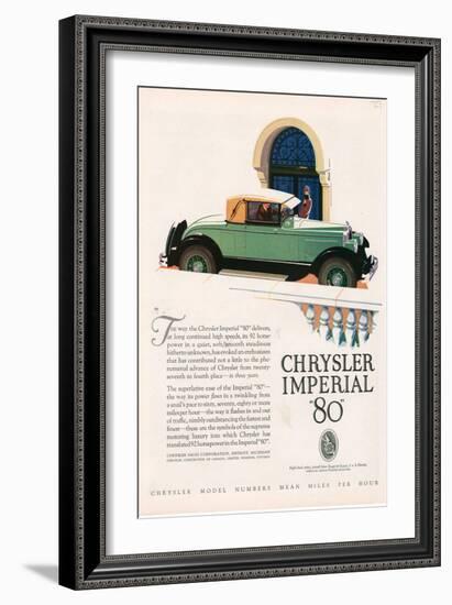 Chrysler Imperial, Magazine Advertisement, USA, 1927-null-Framed Giclee Print