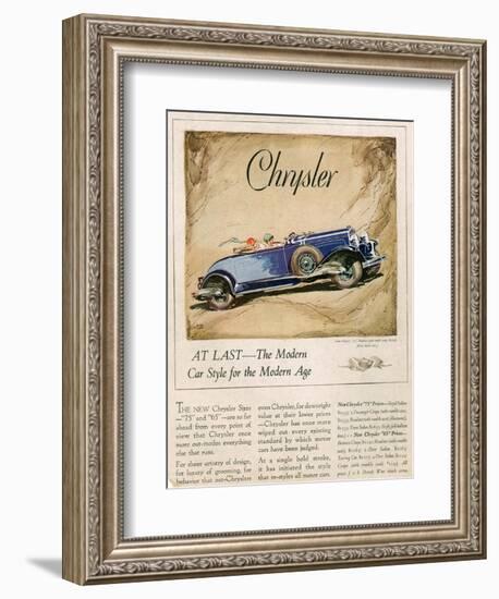 Chrysler, Magazine Advertisement, USA, 1928-null-Framed Giclee Print