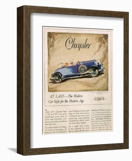 Chrysler, Magazine Advertisement, USA, 1928-null-Framed Giclee Print