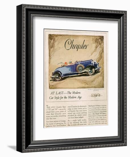 Chrysler, Magazine Advertisement, USA, 1928-null-Framed Giclee Print