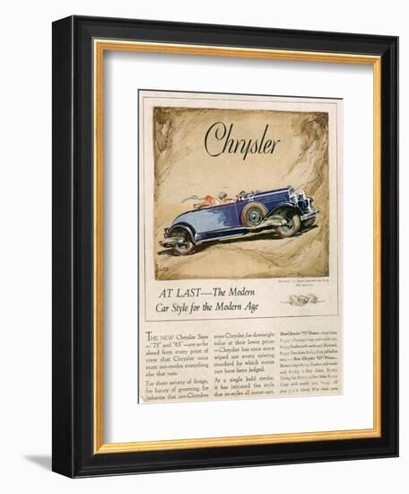 Chrysler, Magazine Advertisement, USA, 1928-null-Framed Giclee Print