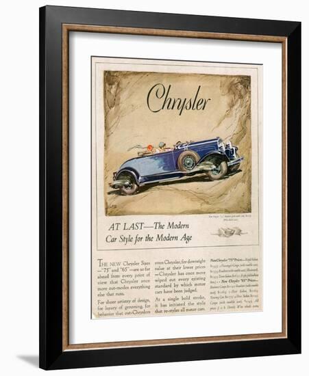 Chrysler, Magazine Advertisement, USA, 1928-null-Framed Giclee Print