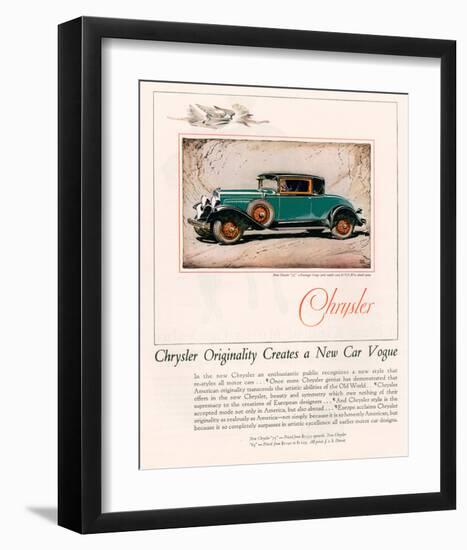 Chrysler Originality - New 75-null-Framed Art Print