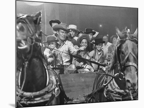 Chuck Connors in Scenes from This TV Series in Which He Stars with His Kids Among the Child Actors-Grey Villet-Mounted Premium Photographic Print