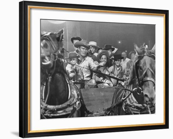 Chuck Connors in Scenes from This TV Series in Which He Stars with His Kids Among the Child Actors-Grey Villet-Framed Premium Photographic Print