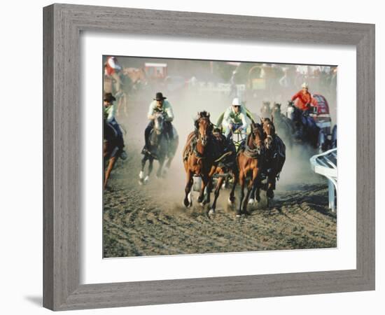 Chuck Wagon Race, Calgary Stampede, Alberta, Canada-Paolo Koch-Framed Photographic Print