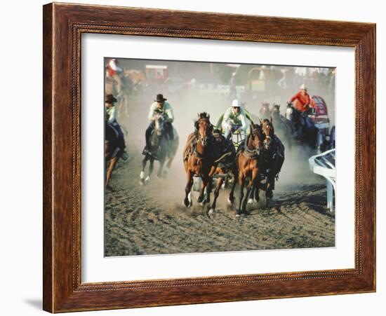 Chuck Wagon Race, Calgary Stampede, Alberta, Canada-Paolo Koch-Framed Photographic Print