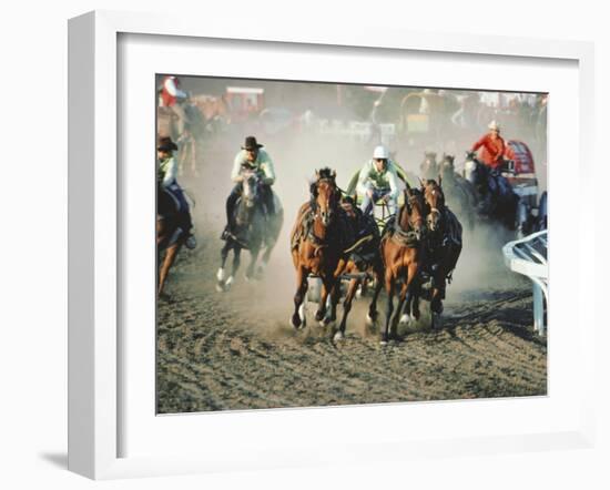 Chuck Wagon Race, Calgary Stampede, Alberta, Canada-Paolo Koch-Framed Photographic Print