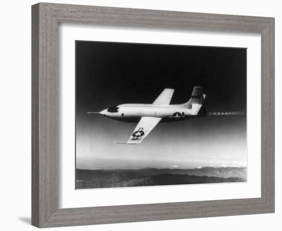 Chuck Yeager Broke the Sound Barrier in a Bell X-1 Rocket Plane on October 14, 1947-null-Framed Photo