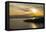 Chuckanut Drive, Washington State. Winter sunset on Samish Bay, Lummi Island, Bellingham Bay.-Jolly Sienda-Framed Premier Image Canvas