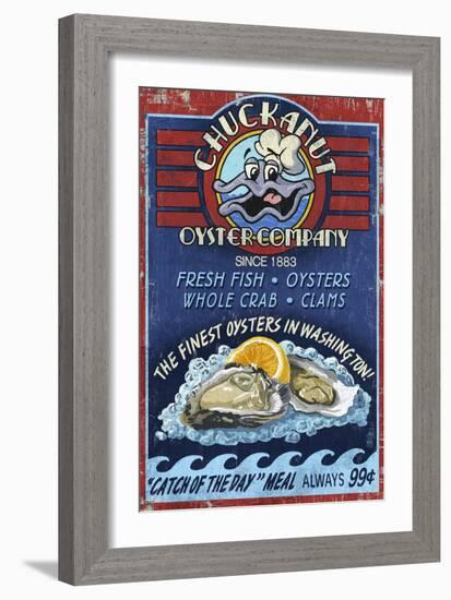 Chuckanut , Washington - Oyster Company-Lantern Press-Framed Art Print